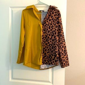 Boutique leopard and mustard top!